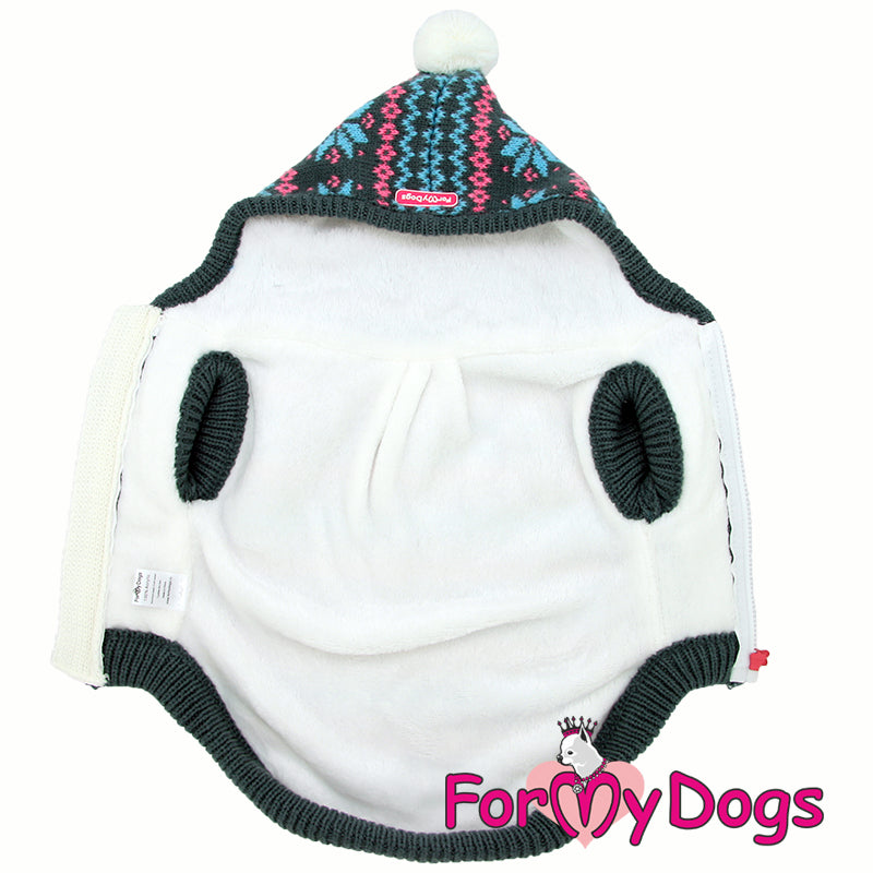ForMyDogs - "Ornament" hupullinen koiran neuletakki, unisex malli