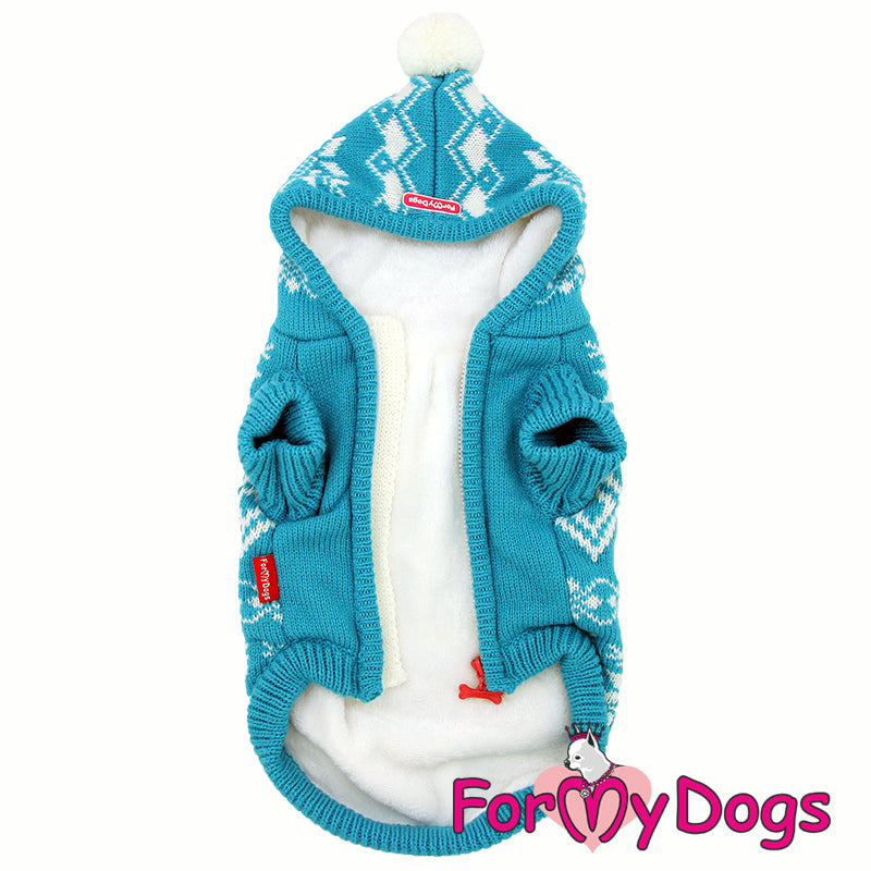 ForMyDogs - "Snowflakes" hupullinen koiran neuletakki, unisex malli