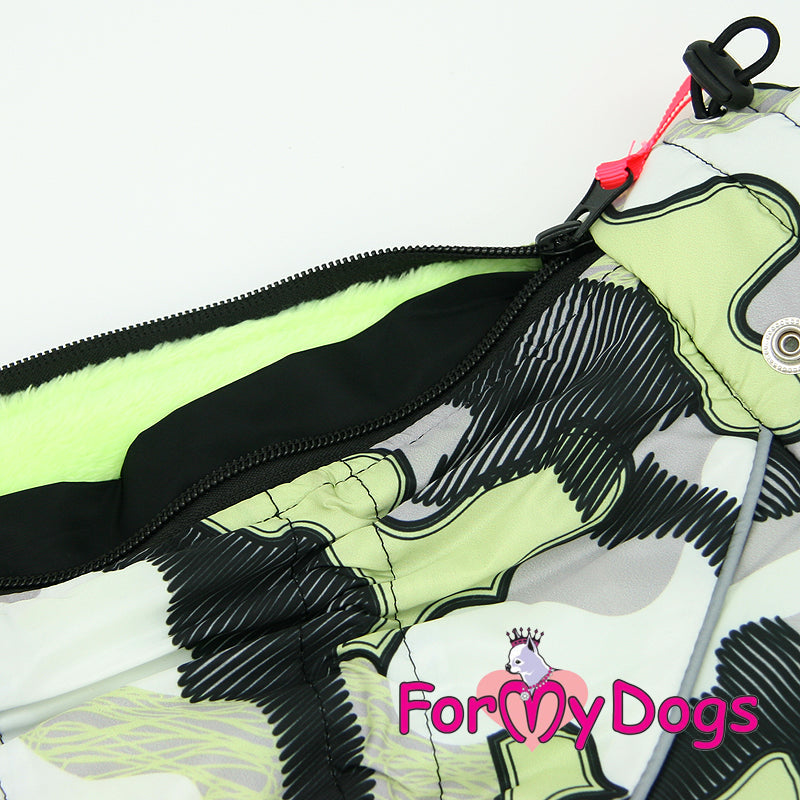 ForMyDogs - "Yellow Camo" erittäin lämmin koiran talvihaalari, uroksen malli