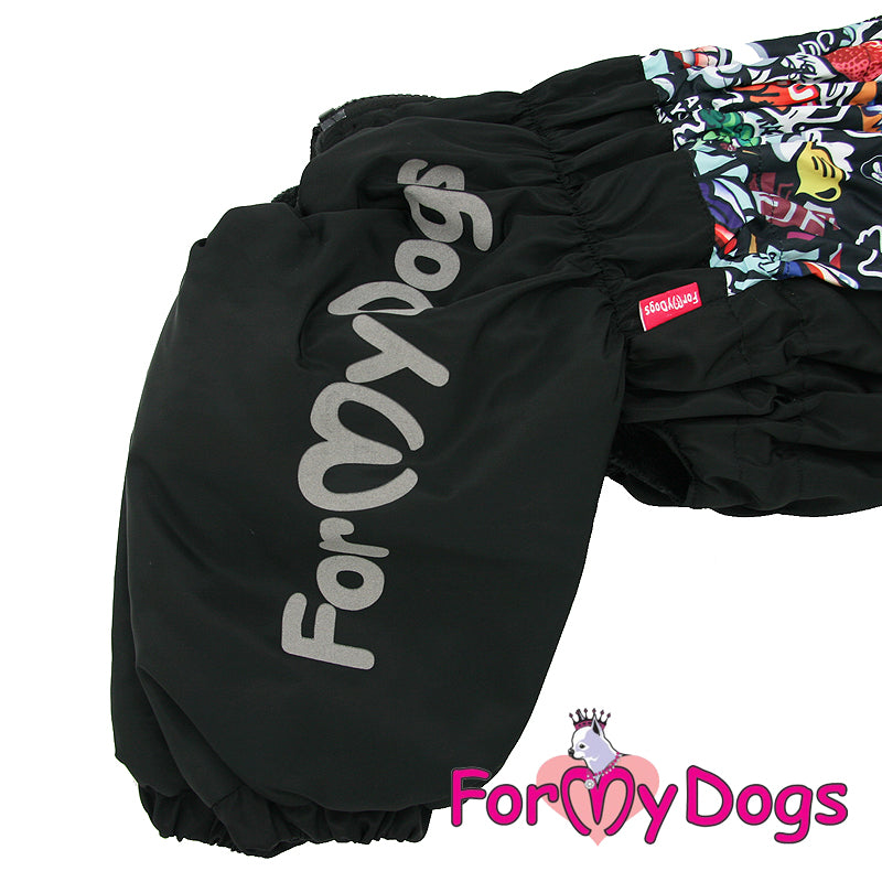 ForMyDogs - "Graffiti" erittäin lämmin koiran talvihaalari, keskikokoinen/iso koira, uroksen malli
