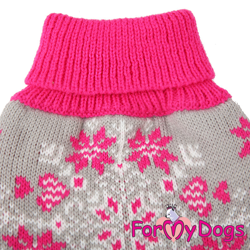 ForMyDogs - "Snowflakes and hearts" koiran akryylineule, unisex malli