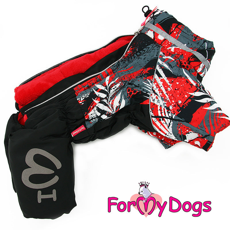 ForMyDogs - "Red forest" huputon koiran talvihaalari, nartun malli