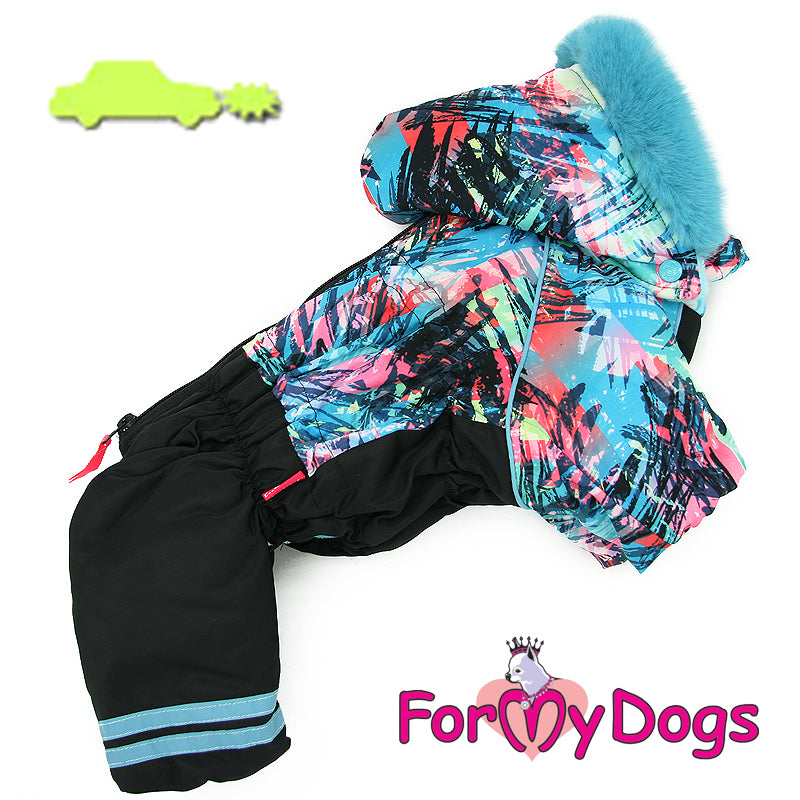 ForMyDogs - "Colourful"  erittäin lämmin koiran talvihaalari, uroksen malli