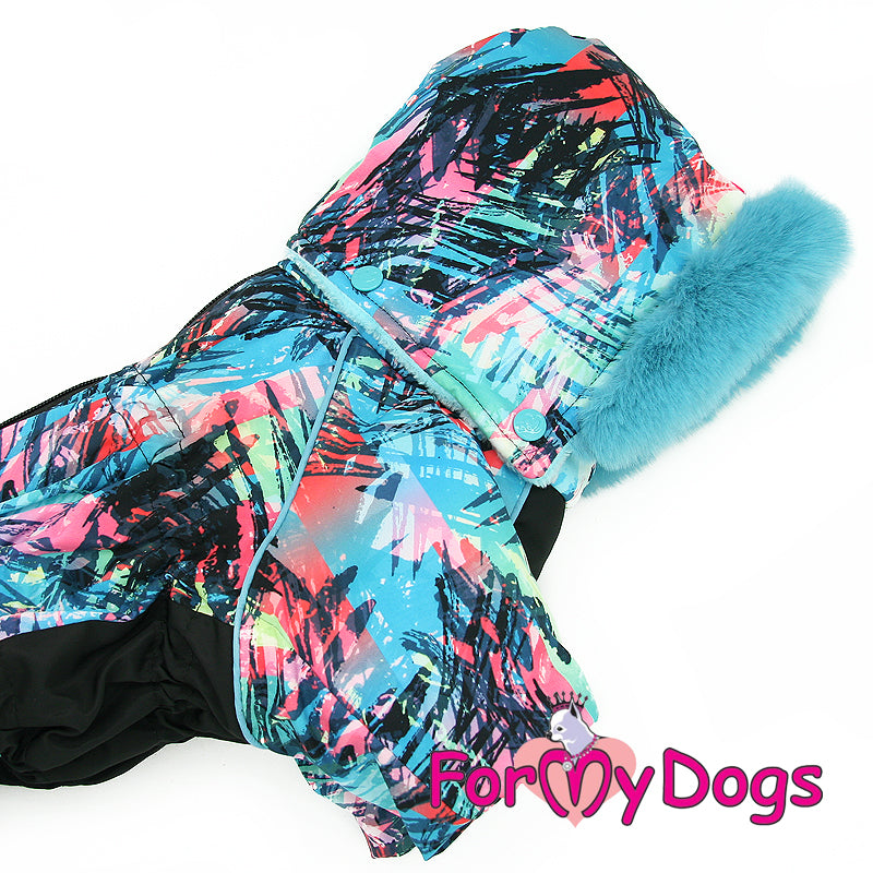 ForMyDogs - "Colourful"  erittäin lämmin koiran talvihaalari, uroksen malli