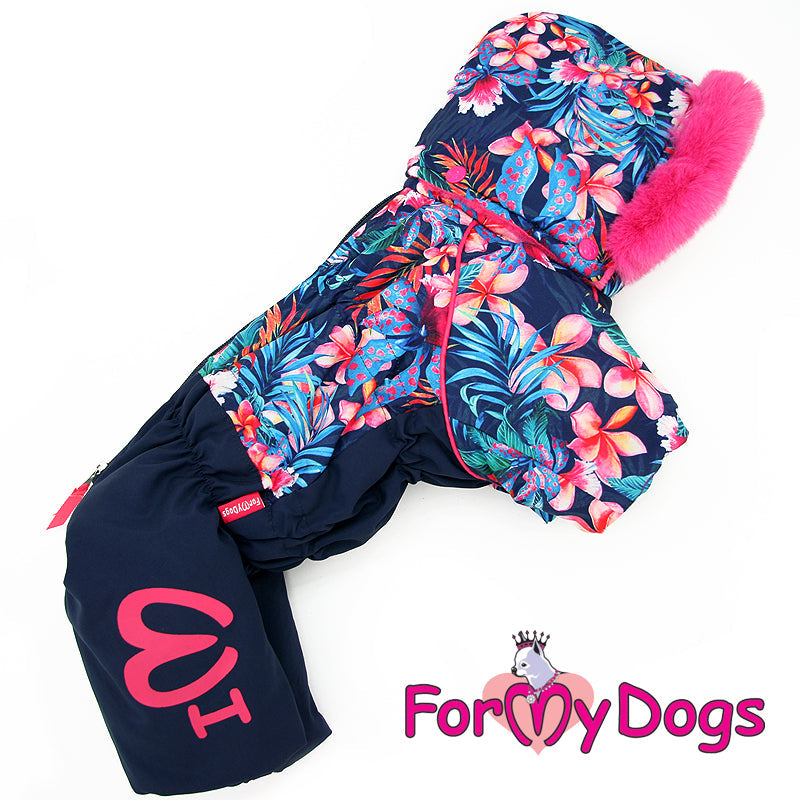 ForMyDogs - "Blossom" sileävuorillinen koiran talvihaalari, nartun malli